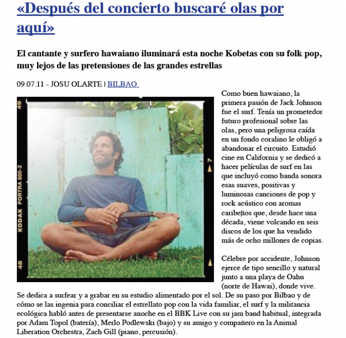 Después del concierto buscaré olas por aquí