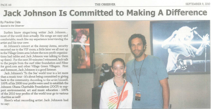 Jack Johnson Is Committed to Making A Difference